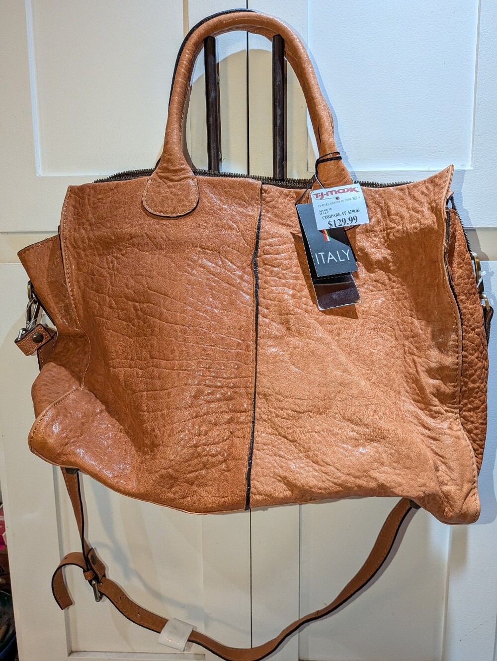 Macon Collection Nappa Texas Leather Shoulder Bag Col. Chivas Camel NWT